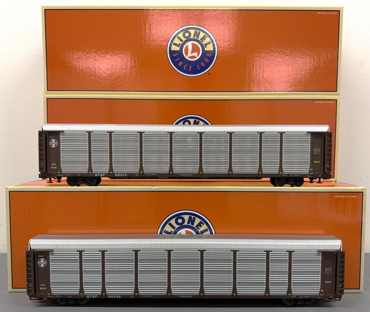 Lionel 6-29333 Santa Fe 89' Bi-level Autorack Cars (Set of 2)