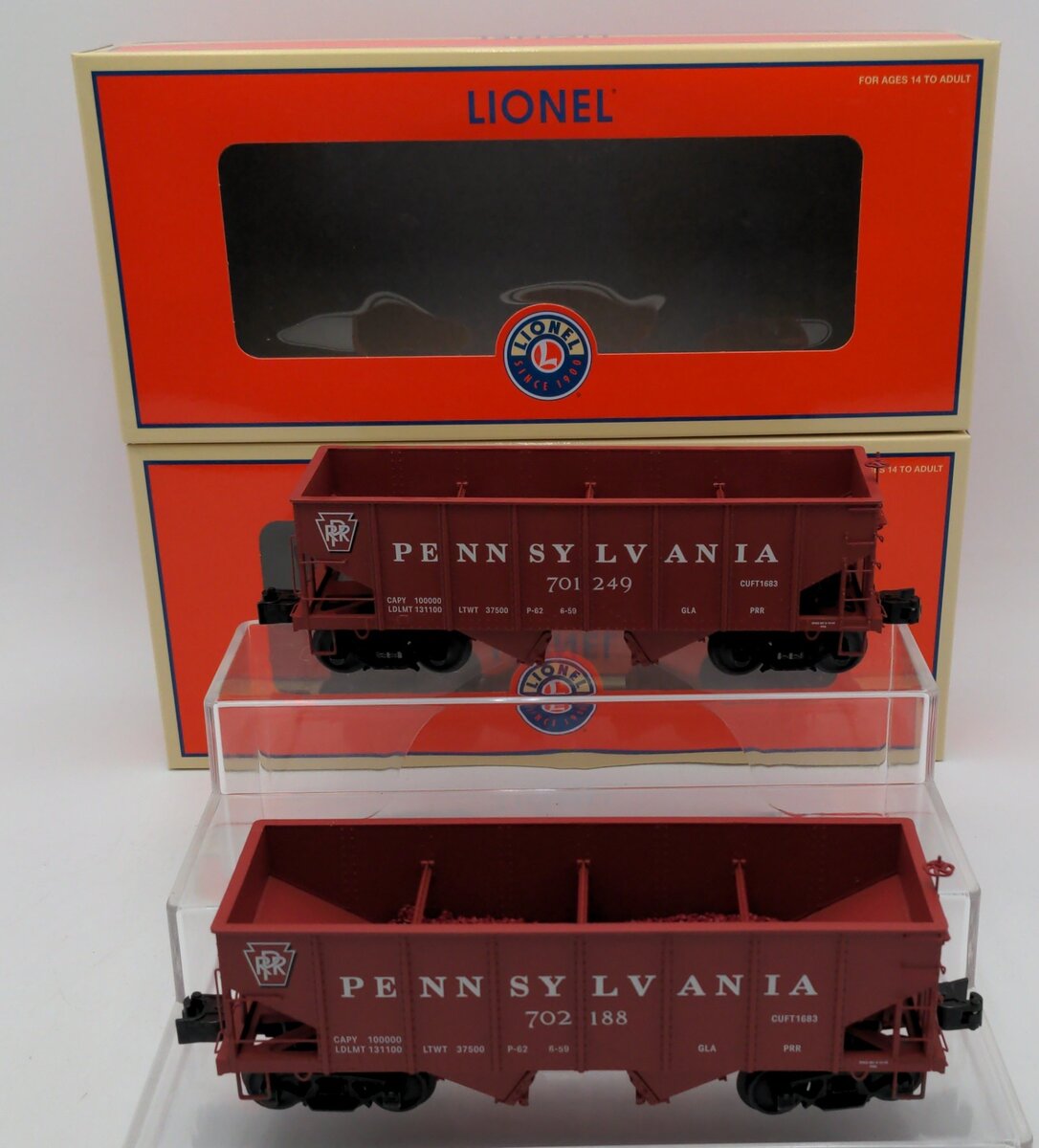 Lionel 2326490 O Pennsylvania Railroad GLA Hopper (Set of 2) LN/Box