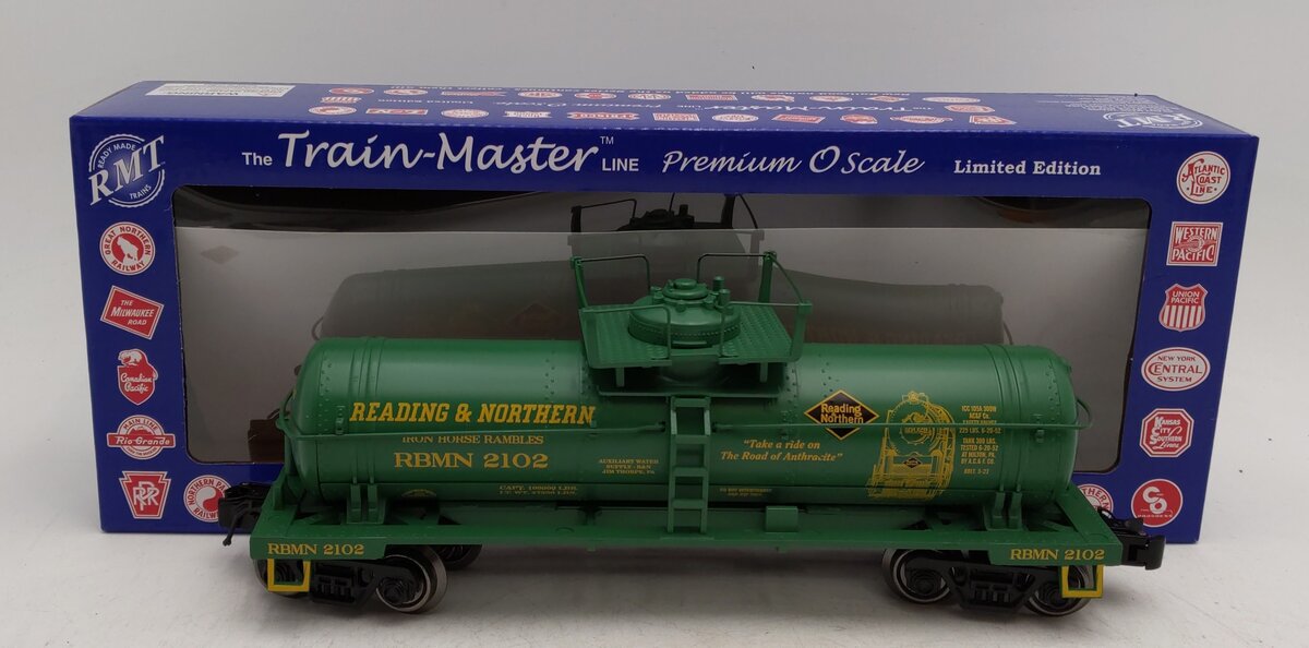 RMT 96812-3 O Reading & Northern Green Single Dome Tank Car #2102