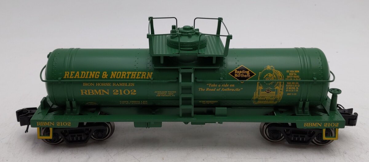 RMT 96812-3 O Reading & Northern Green Single Dome Tank Car #2102