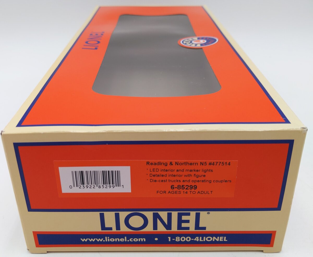 Lionel 6-85299 O Reading & Northern N5 Caboose #477514 LN/Box