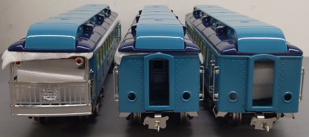 Lionel 6-13408 Standard Gauge Blue Comet Tinplate Passenger 3-Car Set EX/Box