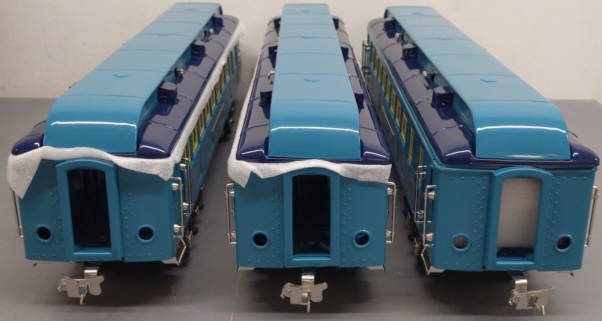 Lionel 6-13408 Standard Gauge Blue Comet Tinplate Passenger 3-Car Set EX/Box