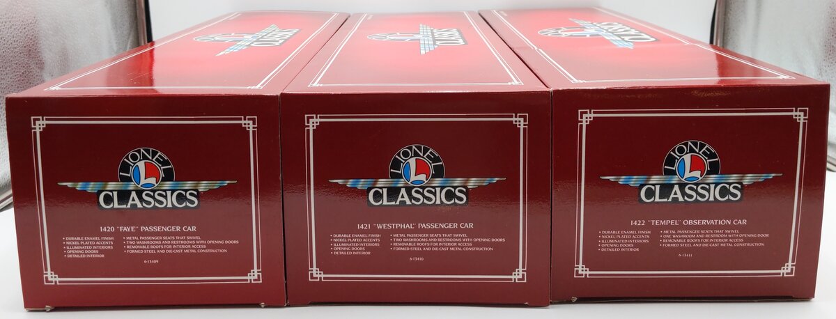Lionel 6-13408 Standard Gauge Blue Comet Tinplate Passenger 3-Car Set EX/Box