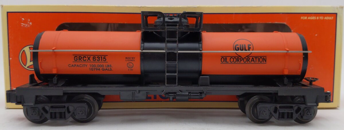 Lionel 6-19611 O Gauge Gulf Single Dome Tank Car #6315 EX/Box