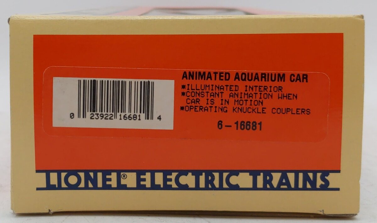 Lionel 6-16681 O Gauge Gold Animated Shark Aquarium Car EX/Box