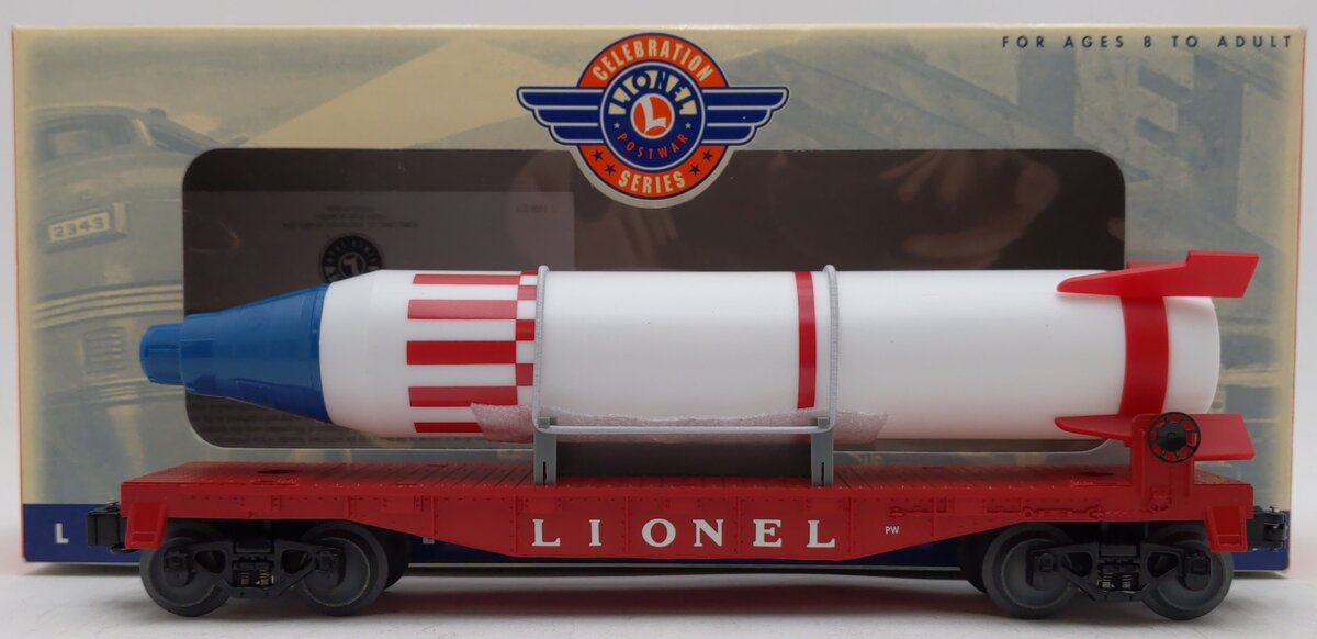 Lionel 6-26025 O Gauge PWC Lionel Flat Car With Rocket PWC EX/Box