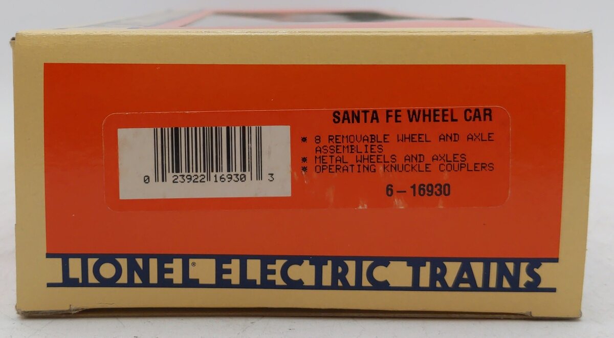 Lionel 6-16930 O Gauge AT&SF Flat Car w/ Wheel Sets #16930 EX/Box