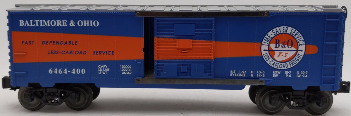 Lionel 6-19294 O Gauge Baltimore & Ohio Timesaver Boxcar # 6464-400 VG/Box