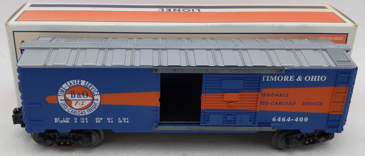 Lionel 6-19294 O Gauge Baltimore & Ohio Timesaver Boxcar # 6464-400 VG/Box