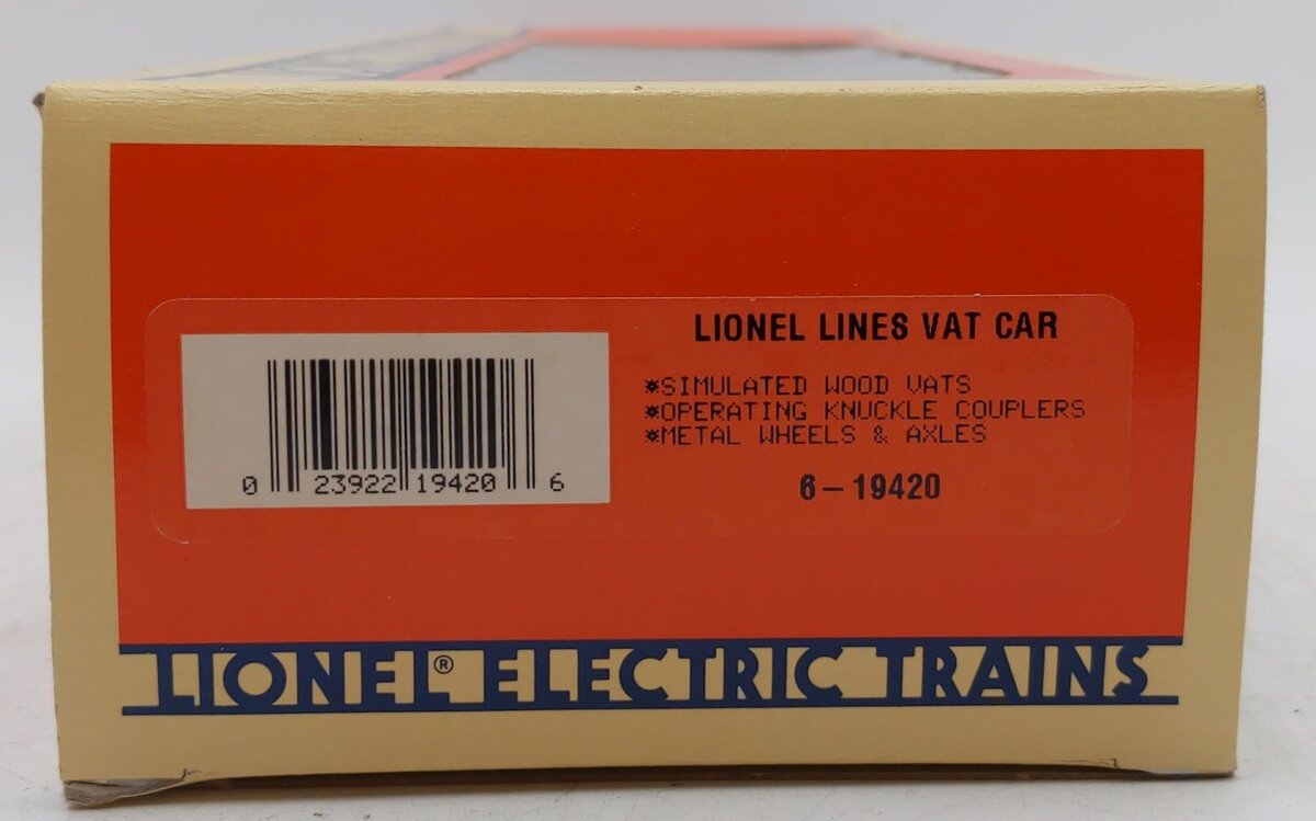 Lionel 6-19420 O Gauge Lionel Lines Vat Car #19420 EX/Box
