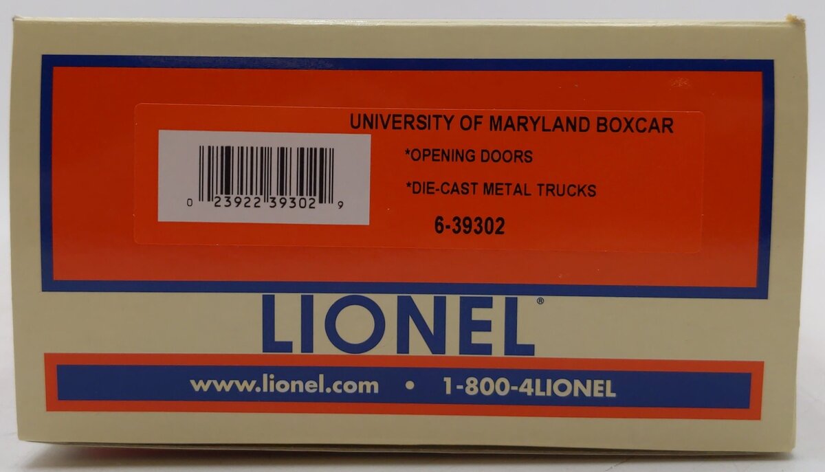 Lionel 6-39302 O Scale University of Maryland Boxcar LN/Box