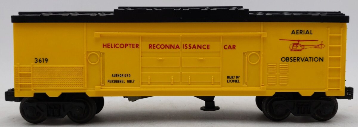 Lionel 3619 Vintage O Operating Helicopter Reconnaissance Car VG/Box