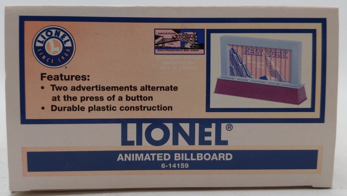 Lionel 6-14159 O New York/San Francisco Animated Billboard EX/Box