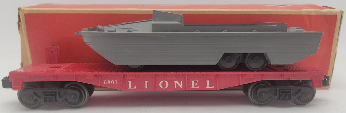 Lionel 6807 Vintage O USMC Flatcar w/ DUCK Boat EX/Box