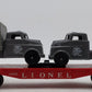 Lionel 6806 Vintage O Flatcar w/ USMC Radar Truck & Medical Box Truck EX