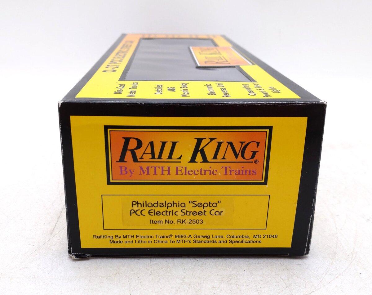 MTH 30-2503-0 O Gauge SEPTA PCC Electric Trolley Car #2165 EX/Box