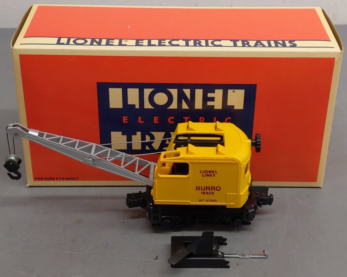Lionel 6-18402 O Gauge Lionel Lines Operating Burro Crane #18402 EX/Box