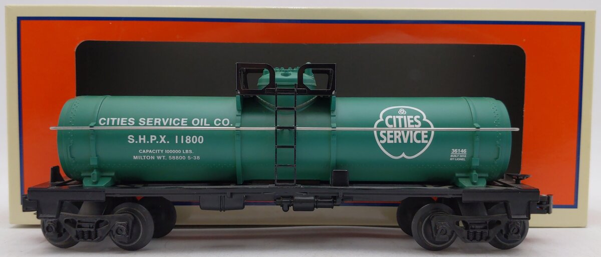 Lionel 6-36146 O Gauge Cities Service Tank Car #11800 EX/Box