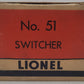 Lionel 51 Vintage O Navy Yard Turbine Powered Diesel Switcher VG/Box