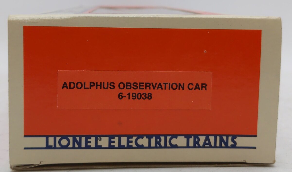Lionel 6-19038 O Gauge Adolphus Observation Car EX/Box