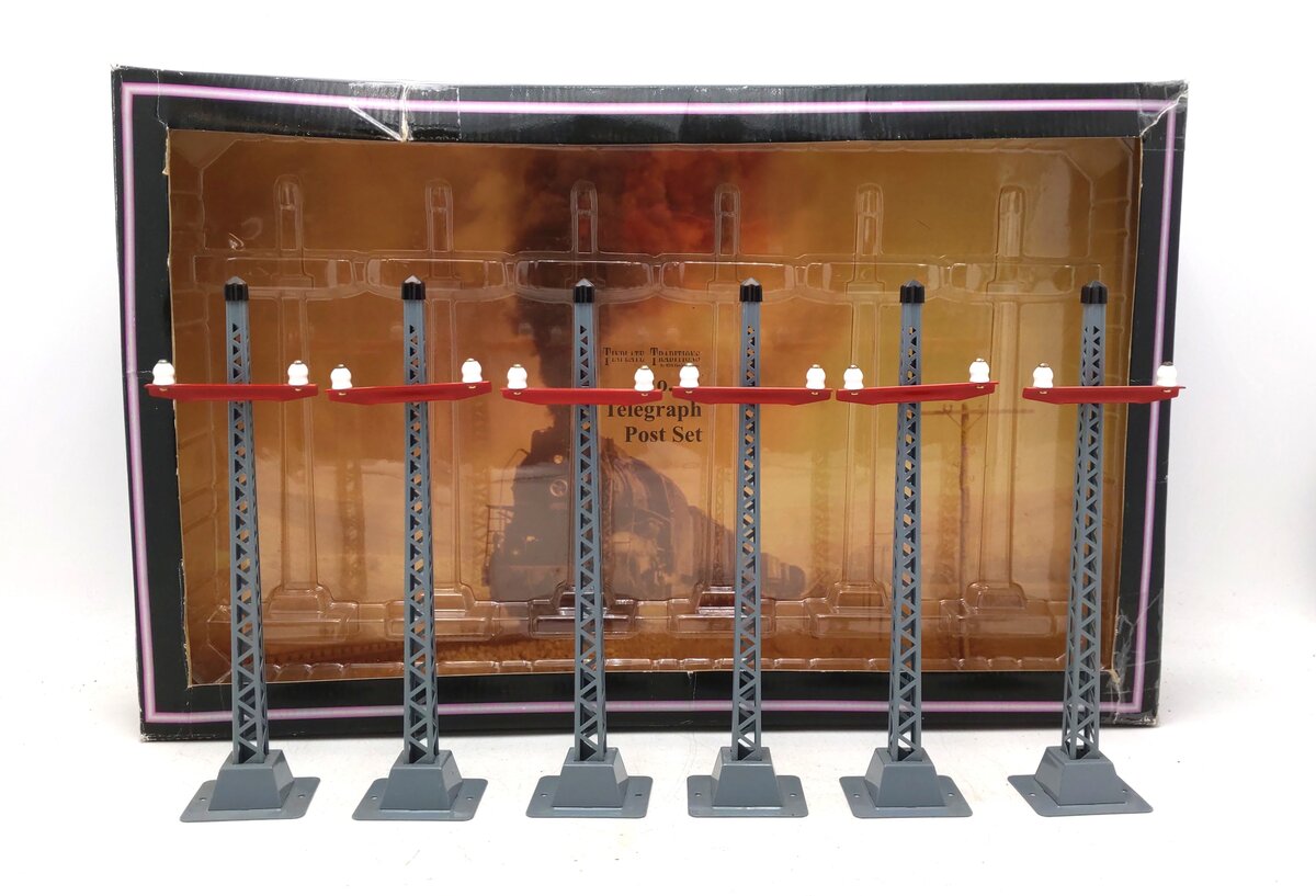 MTH 10-1093 Standard Gauge Gray/Red #71 Telegraph Post Set (Pack of 6) NIB