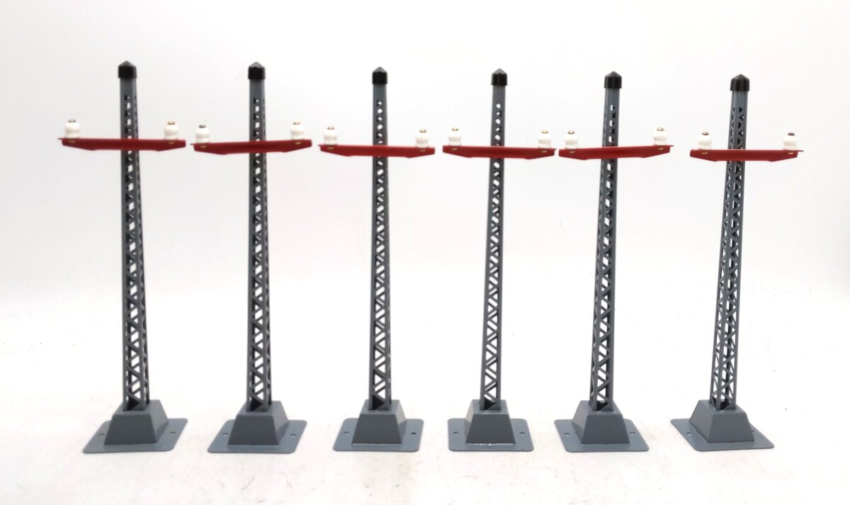 MTH 10-1093 Standard Gauge Gray/Red #71 Telegraph Post Set (Pack of 6) NIB
