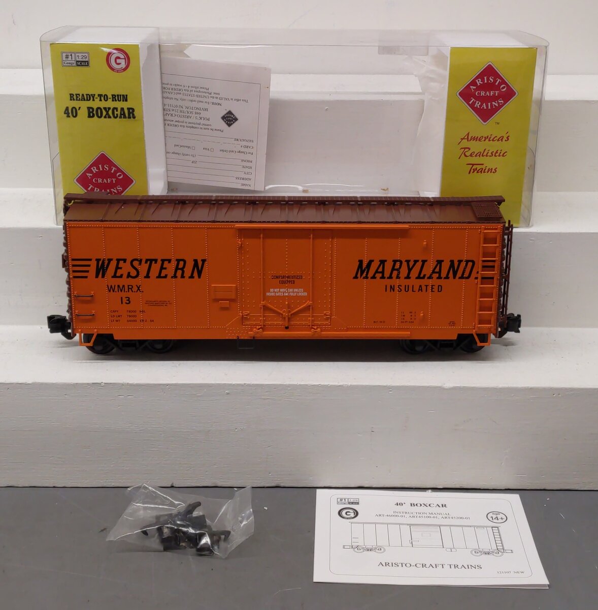 Aristo-Craft 45299X G Scale Western Maryland 40' Boxcar #13 LN/Box