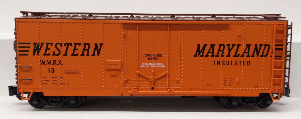 Aristo-Craft 45299X G Scale Western Maryland 40' Boxcar #13 LN/Box