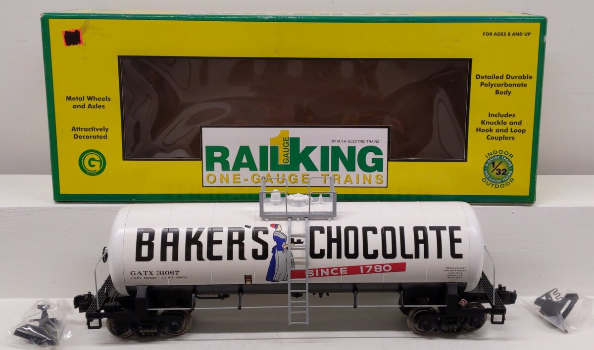 MTH 70-73021 G Scale Bakers Chocolate Unibody Tank Car #31067 LN/Box