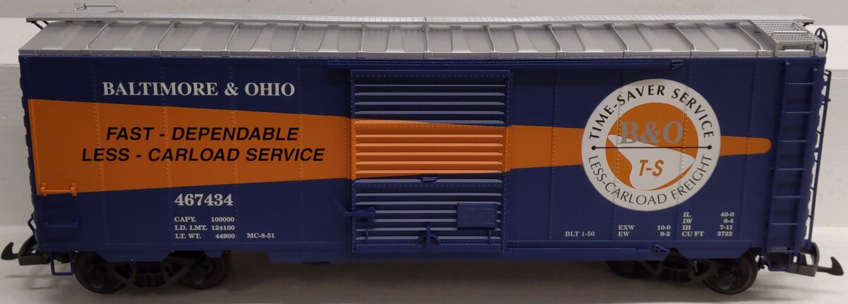 USA Trains 19220C G Baltimore & Ohio 40' Boxcar #467434 LN/Box