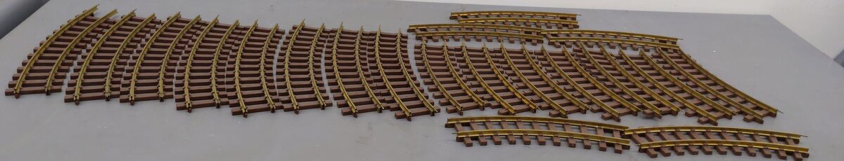 Lionel G Scale Assorted Curved Brass Track Sections [20] VG