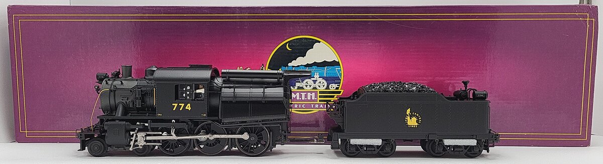 MTH 20-3356-1 CNJ 4-6-0 Camelback Steam Loco w/PS2 (Hi-Rail Wheels) #774 LN/Box