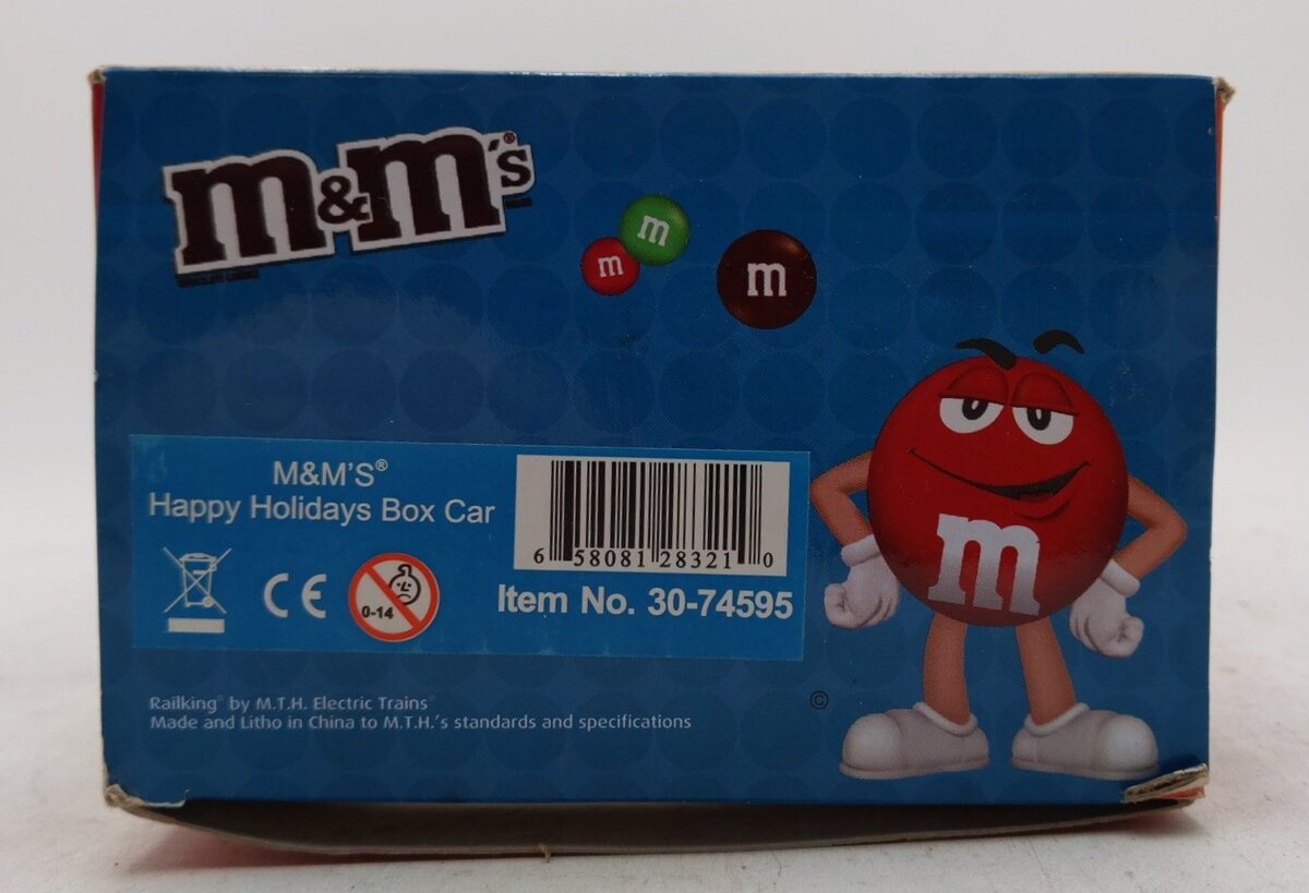 MTH 30-74595 O Gauge Mars-M&Ms Happy Holidays Box Car LN/Box
