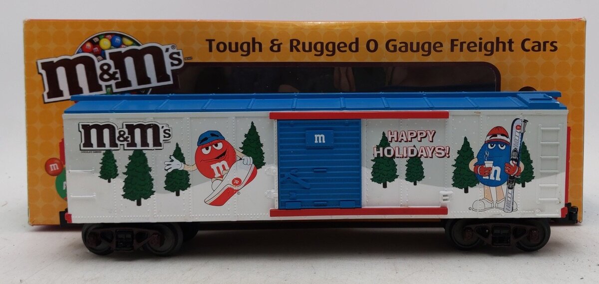 MTH 30-74595 O Gauge Mars-M&Ms Happy Holidays Box Car LN/Box