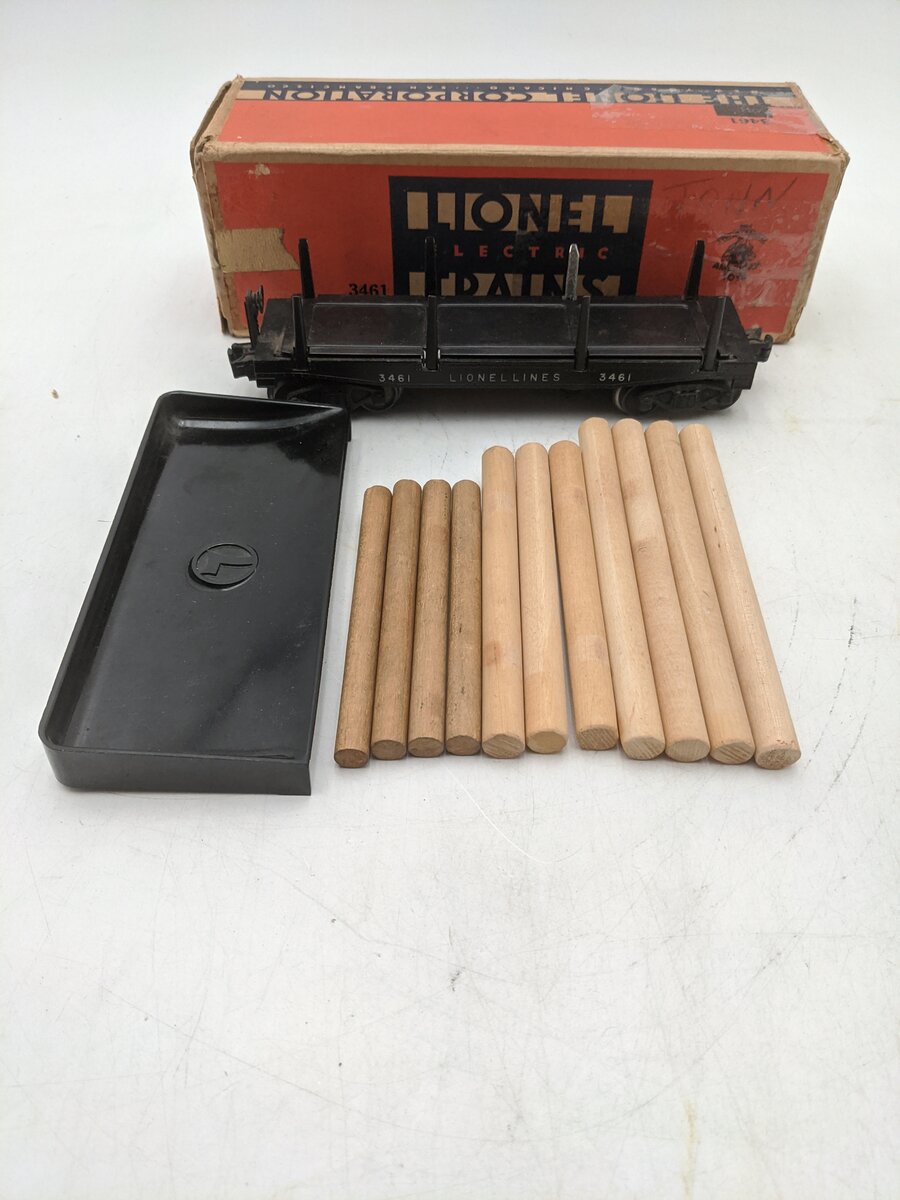 Lionel 3461 Vintage O Lionel Lines Operating Log Dump Car VG/Box