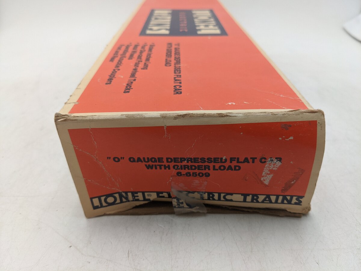 Lionel 6-6509 O Gauge 16 Wheel Flatcar with Girder Load EX/Box