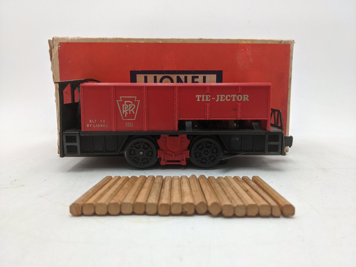 Lionel 55 Vintage O Gauge Postwar Pennsylvania Railroad Operating Tie-Jector Car VG/Box