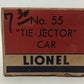 Lionel 55 Vintage O Gauge Postwar Pennsylvania Railroad Operating Tie-Jector Car VG/Box