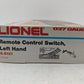 Lionel 6-5121 O O27 Left Hand Remote Control Switch Turnout VG/Box