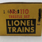 Lionel 110 Vintage O Graduated Trestle Set EX/Box