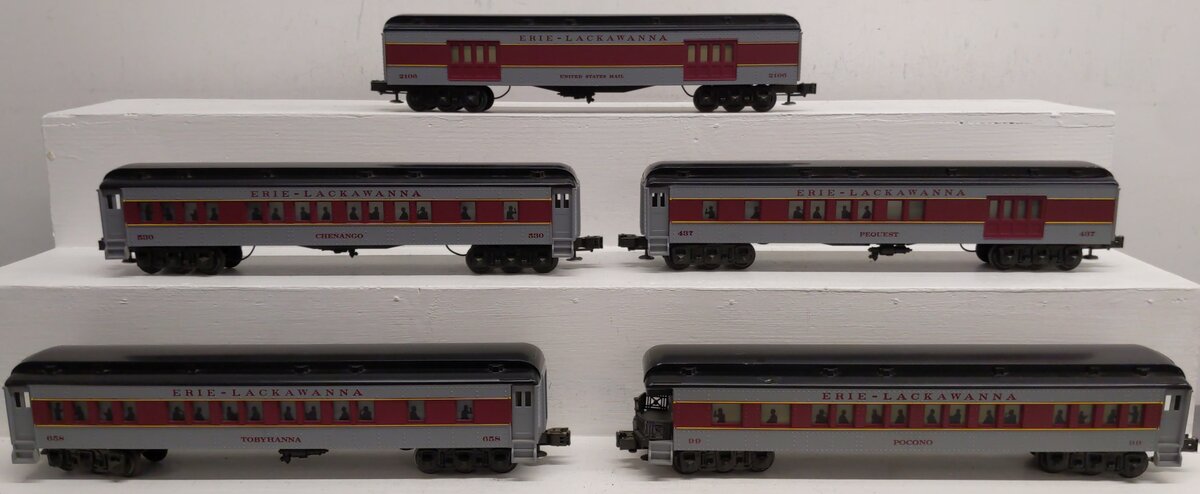 Williams 2510 O Gauge Erie Lackawanna 5-Car Madison Passenger Set EX/Box