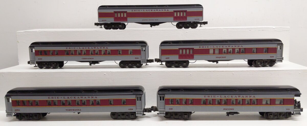 Williams 2510 O Gauge Erie Lackawanna 5-Car Madison Passenger Set EX/Box