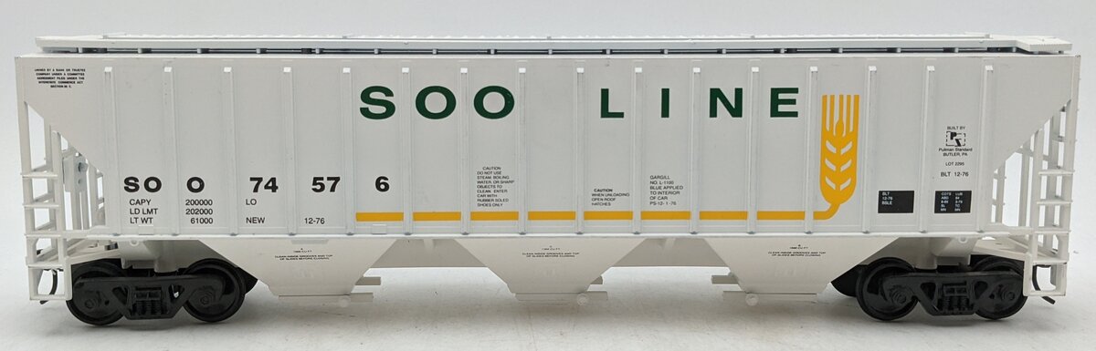 Weaver O Scale SOO Line 3-Bay Covered Hopper #74576 (2-Rail) VG