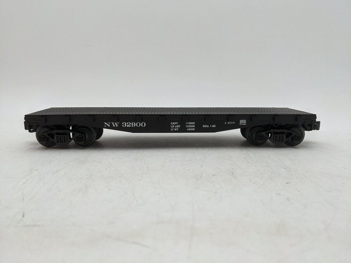 Lionel 2143021 O Norfolk & Western Standard Flat Car with Stakes #32900 EX/Box