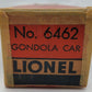 Lionel 6462 Vintage O Gauge New York Central Black Gondola w/No Load EX/Box