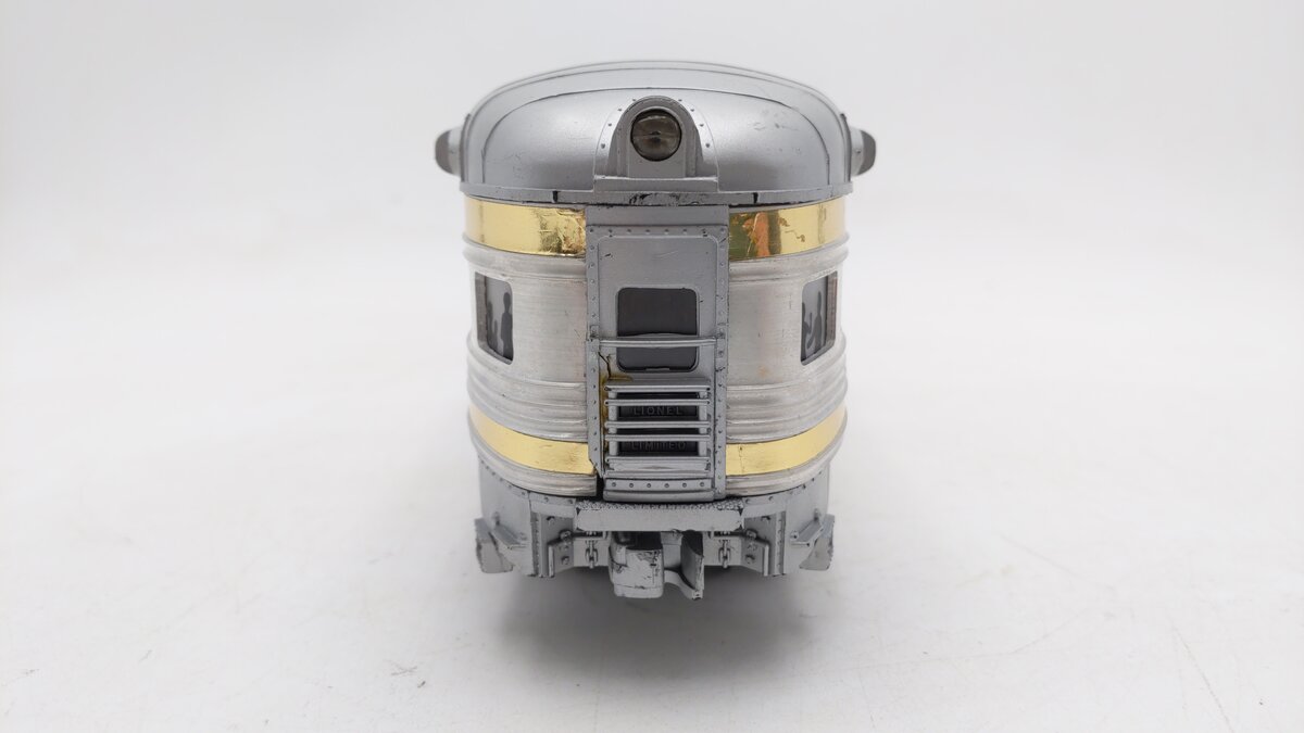 Lionel 2521 Vintage O President McKinley Gold Stripe Aluminum Observation Car VG