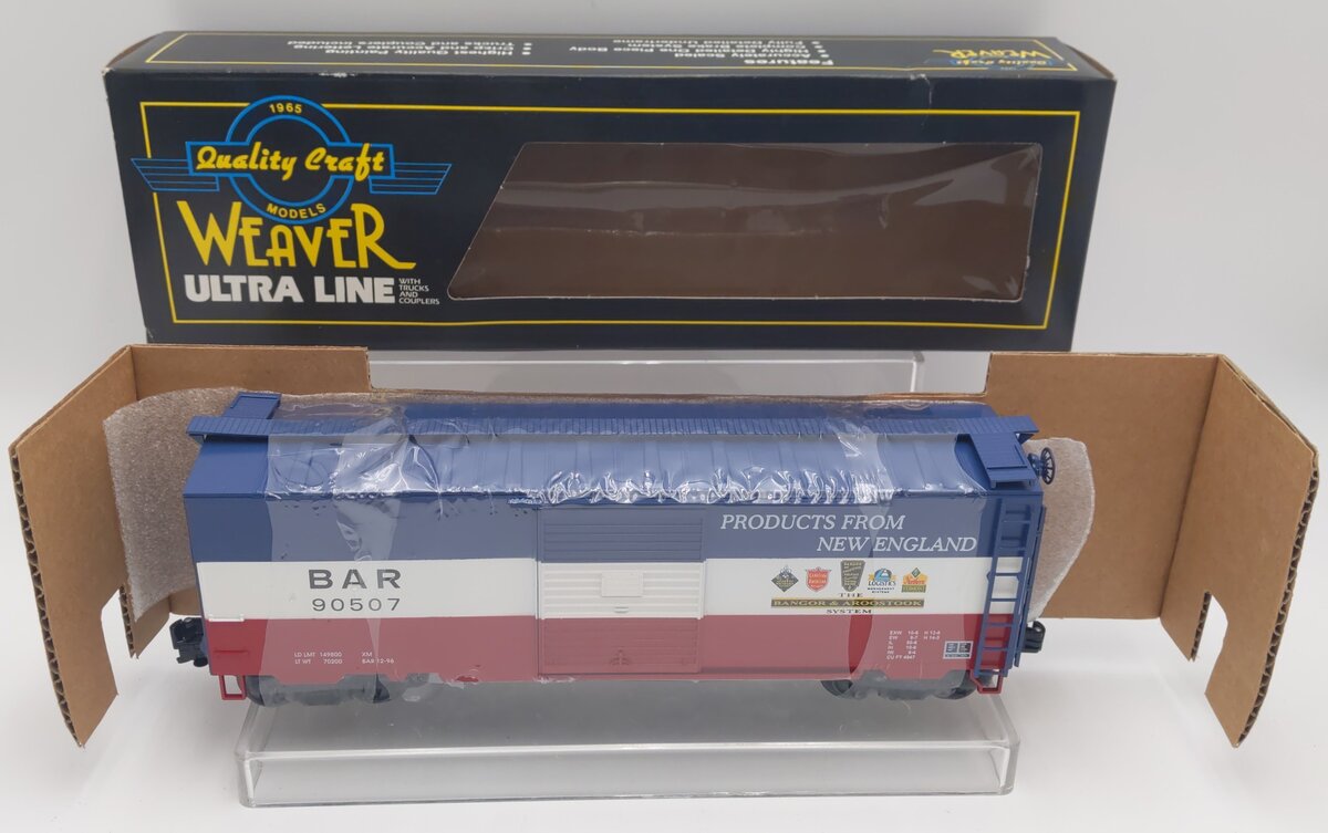Weaver U2123 O Gauge State of Maine/Bangor & Aroostock PS-1 Boxcar #90507 LN/Box