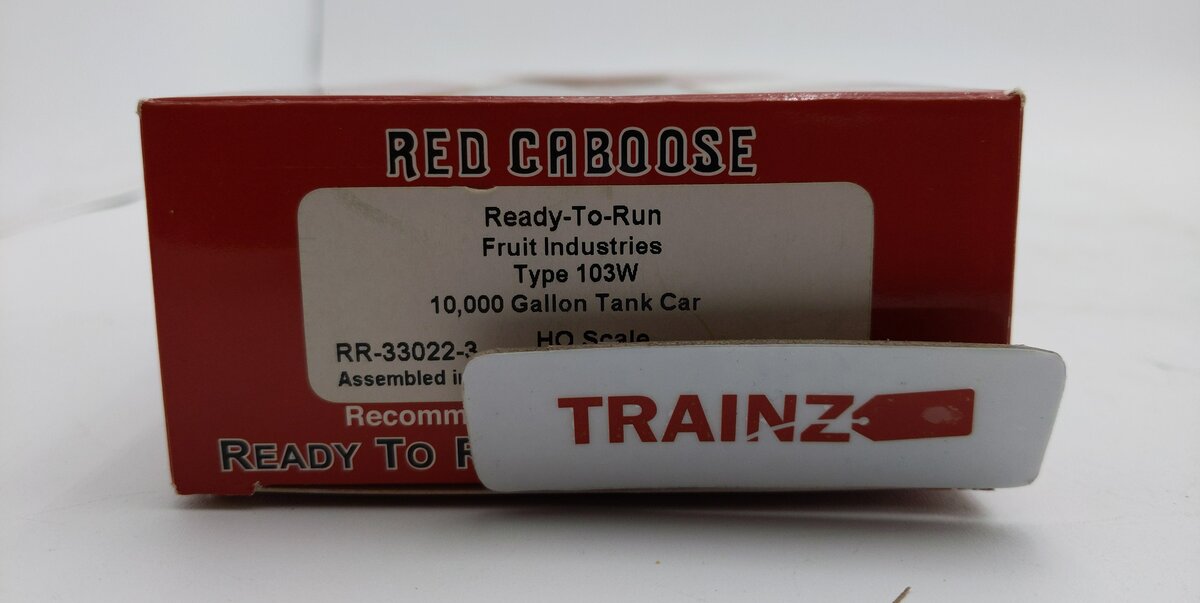 Red Caboose RR-33022-2 HO Scale Fruit Industries 103W 10K Gallon Tank Car #1073 LN/Box