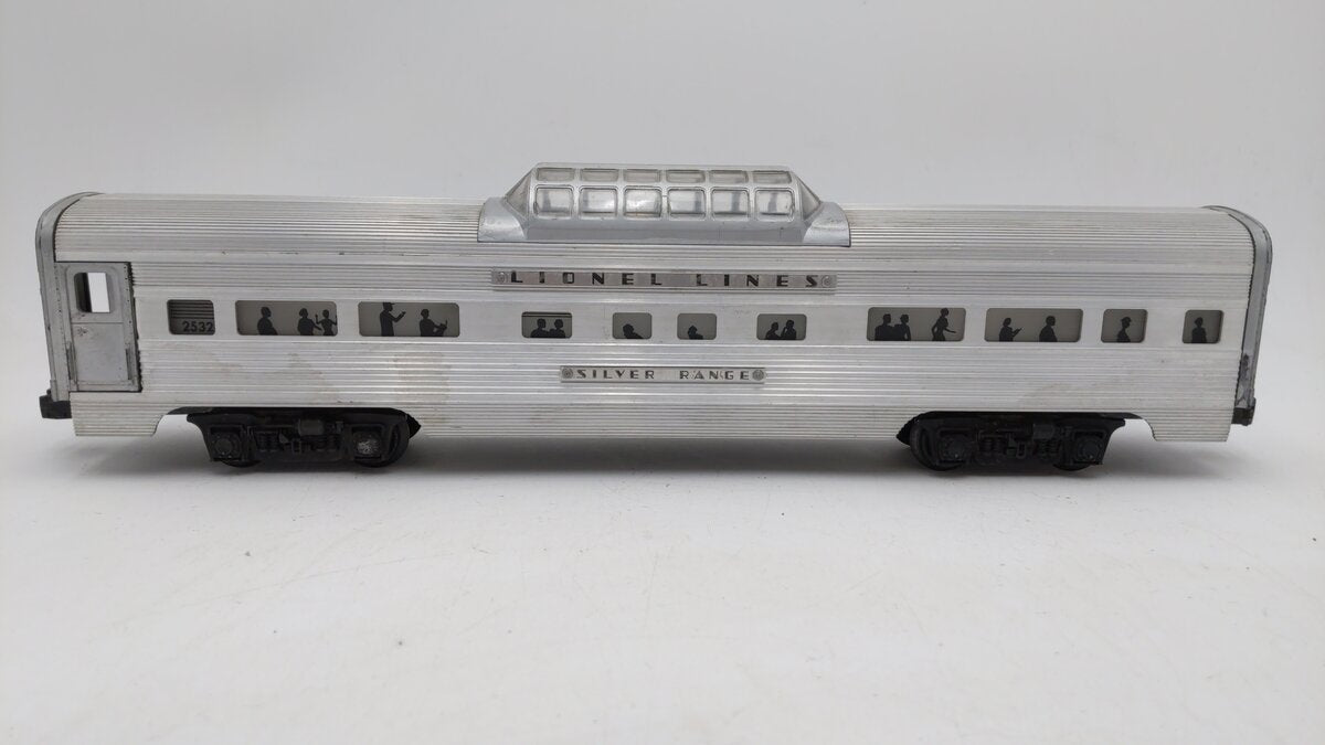 Lionel 2532 Vintage O Lionel Lines Silver Range Aluminum Vista Dome Car
